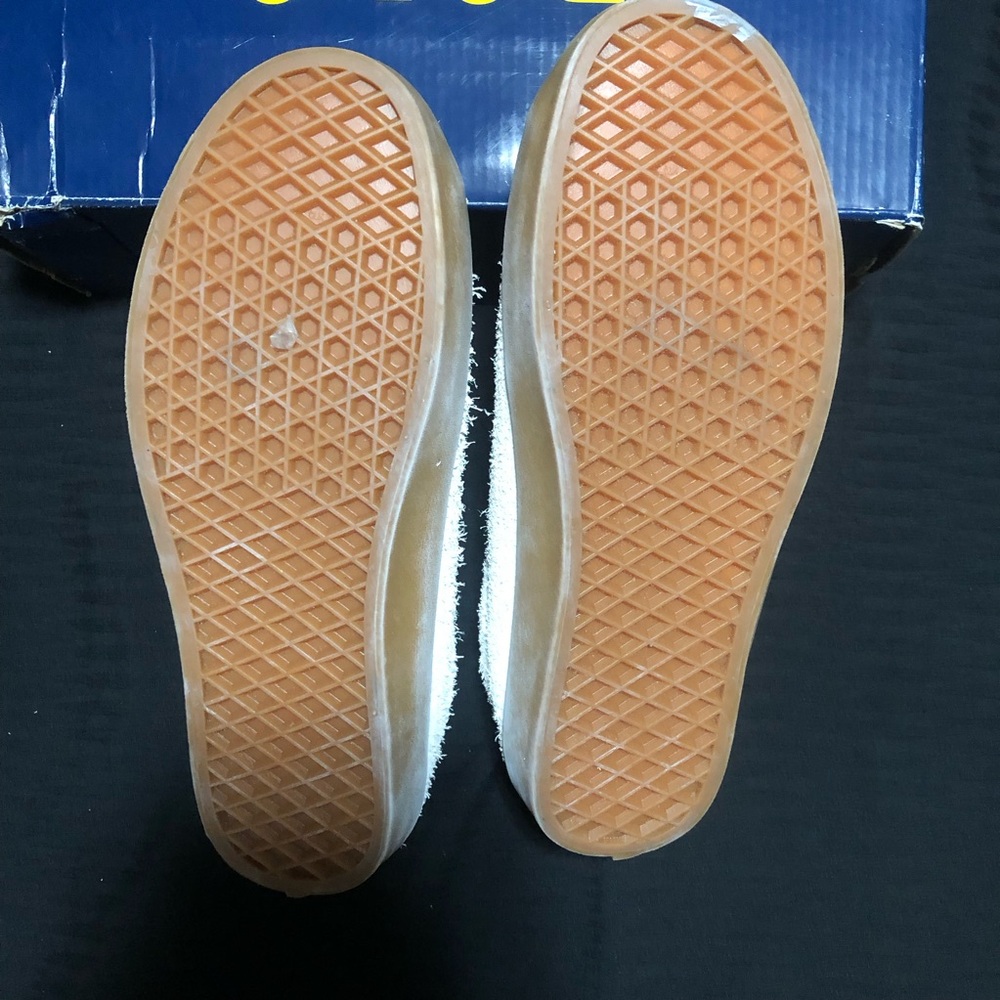 VANS OFF THE WALL SKATER SHOE MEN SIZE 10.5 TEXTURED LEATHER CREAM BLACK PRO NEW - Picture 6 of 6